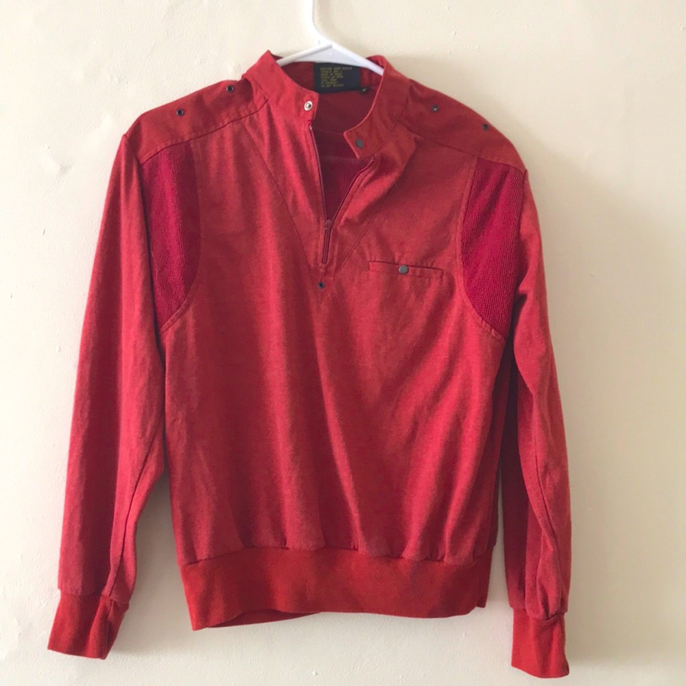 Vintage 70s Orange Bonjour pullover